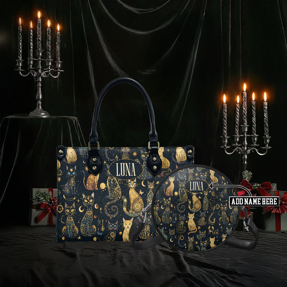 “SHADOWCAT” Personalized Leather Handbag & Circle Crossbody Bag Deal Deal
