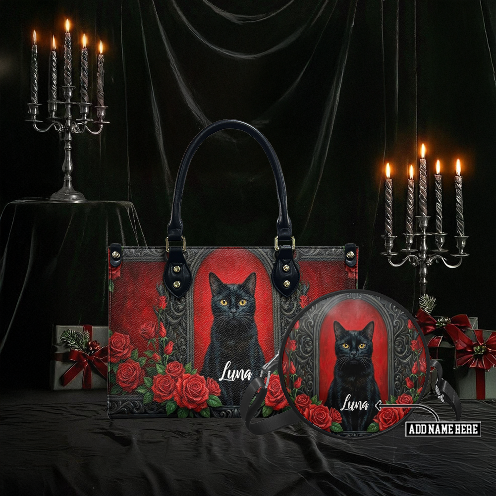 “EBONROSE” Personalized Leather Handbag & Circle Crossbody Bag Deal Deal