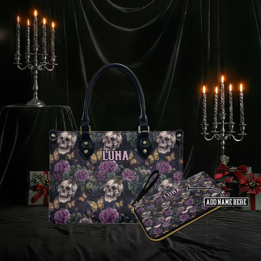 “NIGHTBLOOM” Personalized Leather Handbag & Wallet Deal
