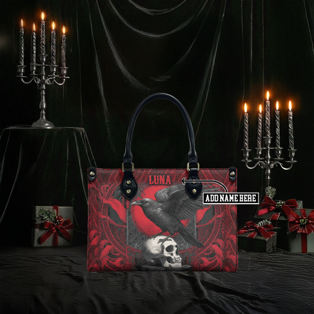 “BLOODRAVEN NOIR” Personalized Leather Handbag Deal