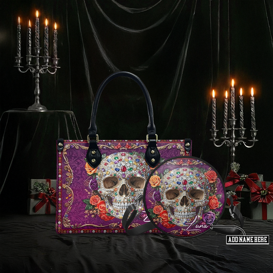 “CATRISSE” Personalized Leather Handbag & Circle Crossbody Bag Deal Deal