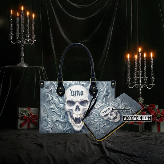 “WRAITHVEIL” Personalized Leather Handbag & Wallet Deal