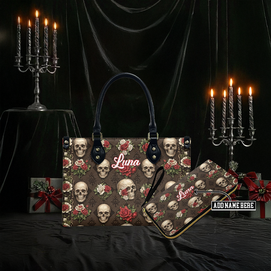 “ROSETHORN” Personalized Leather Handbag & Wallet Deal