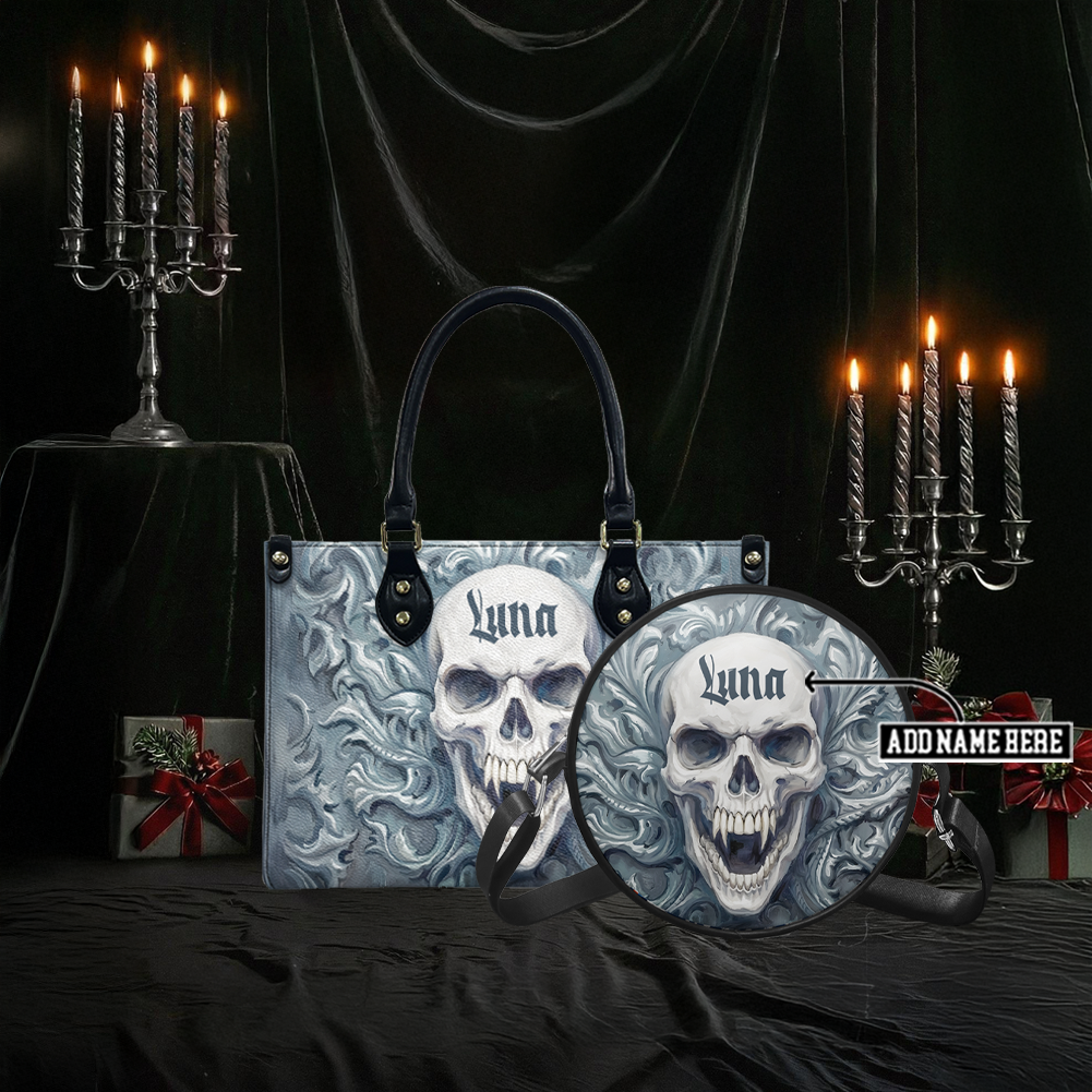 “WRAITHVEIL” Personalized Leather Handbag & Circle Crossbody Bag Deal Deal