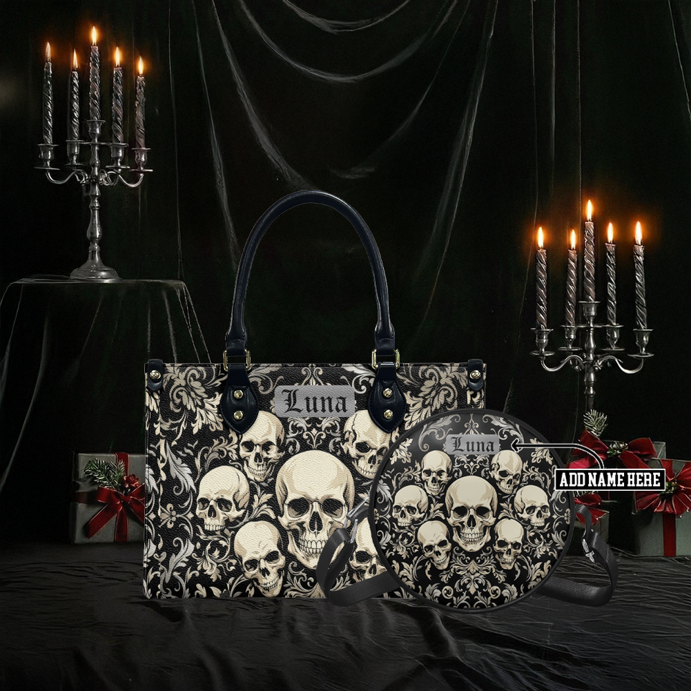 “GRAVEMARK” Personalized Leather Handbag & Circle Crossbody Bag Deal Deal