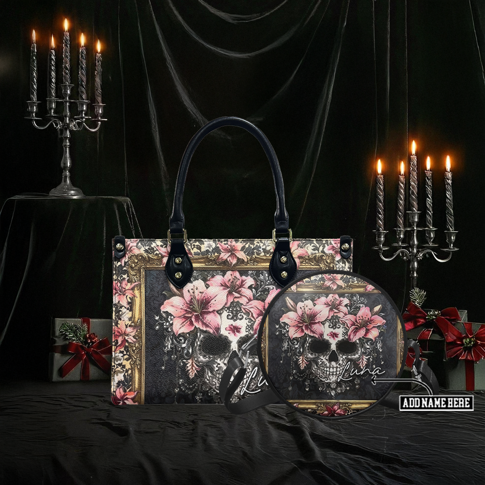 “ROSETHORN” Personalized Leather Handbag & Circle Crossbody Bag Deal Deal